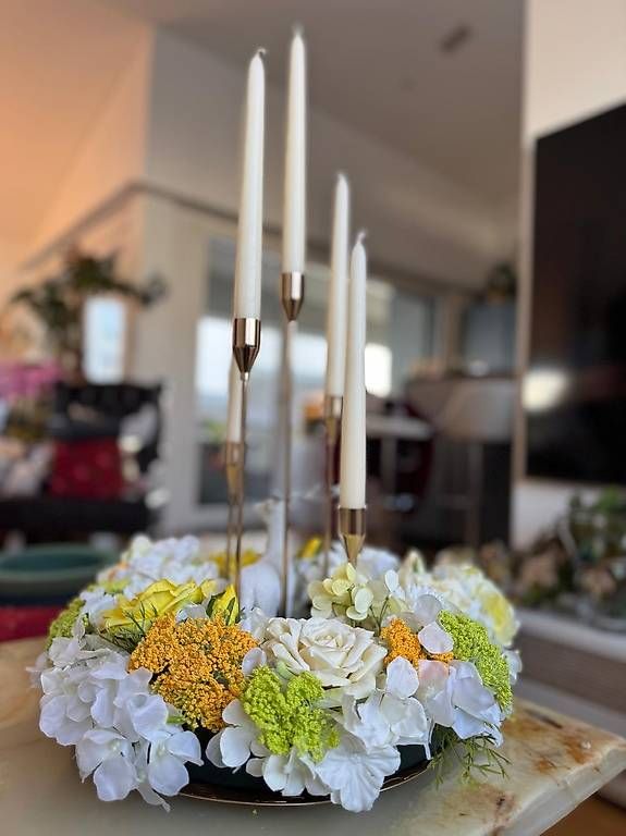 Portacandele: Kerzenständer mit Blumen – Nuovo (secondo la descrizione) da Luzern venduto da Brokiland 1