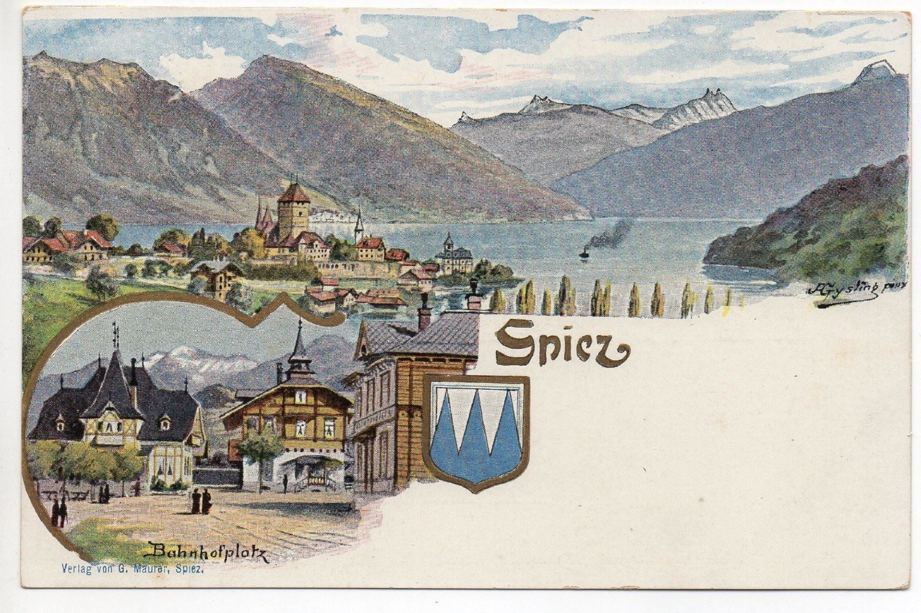 Cartes postales: Litho SPIEZ Bahnhofplatz – Neuf (Voir description) à Jona par philajona