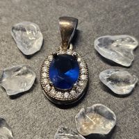 Silberanhänger 925 mir blauem Schmuckstein (Saphir-Optik)