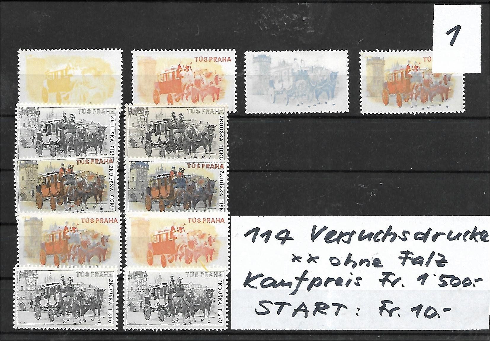 Alle Briefmarken: 1951 : Versuchs-Drucke Sammlung mit 114 Marken – Neu (gemäss Beschreibung) aus Reinach BL von eiche419