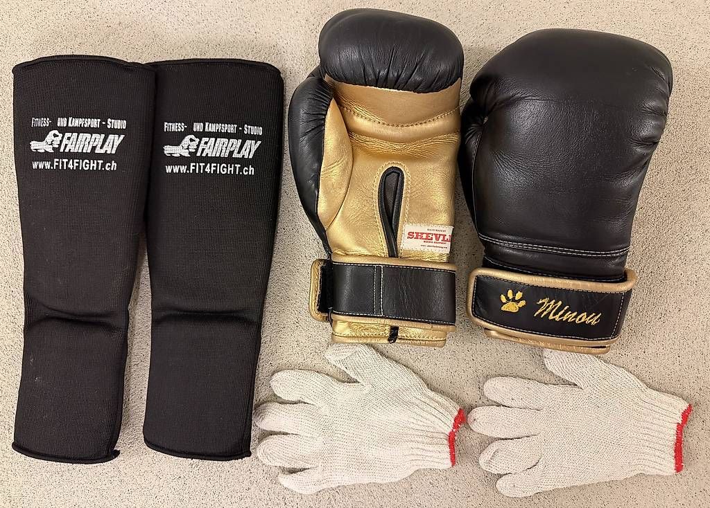 Guanti & manicotti: Boxhandschuhe und Schienbeinschutz – Usato da Zürich venduto da TomTom2011
