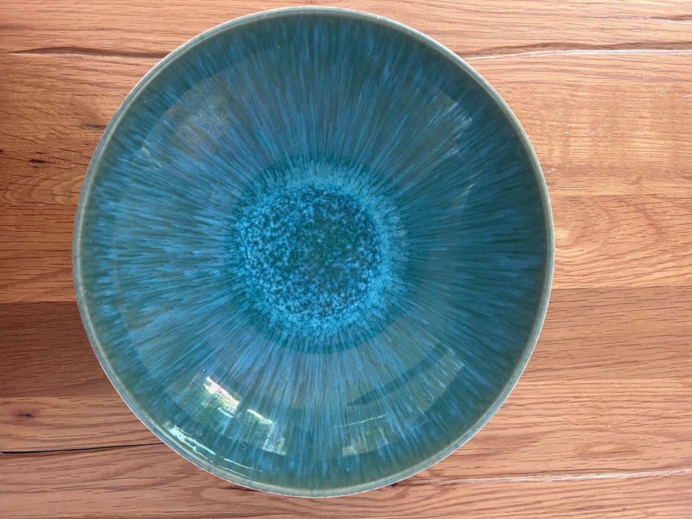 Kate & Laurel Lipton Tablett – Sechseckig, 45,7 X 45,7 Cm, Blaugrün, Mit Goldgriffen
