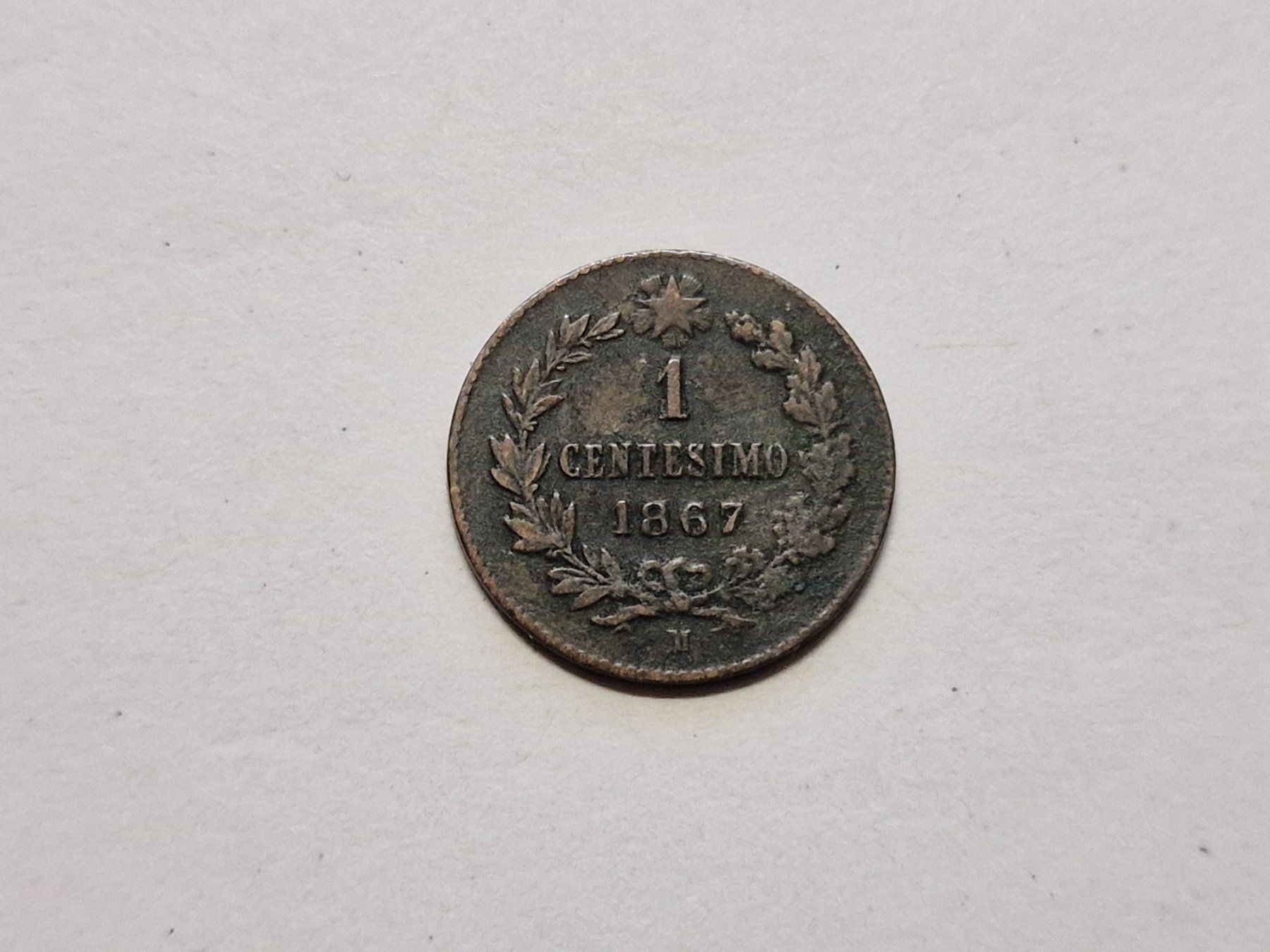 Alle Münzen: Italien 1- Centesimo 1867. – Gebraucht aus Zürich von Moreira01 2