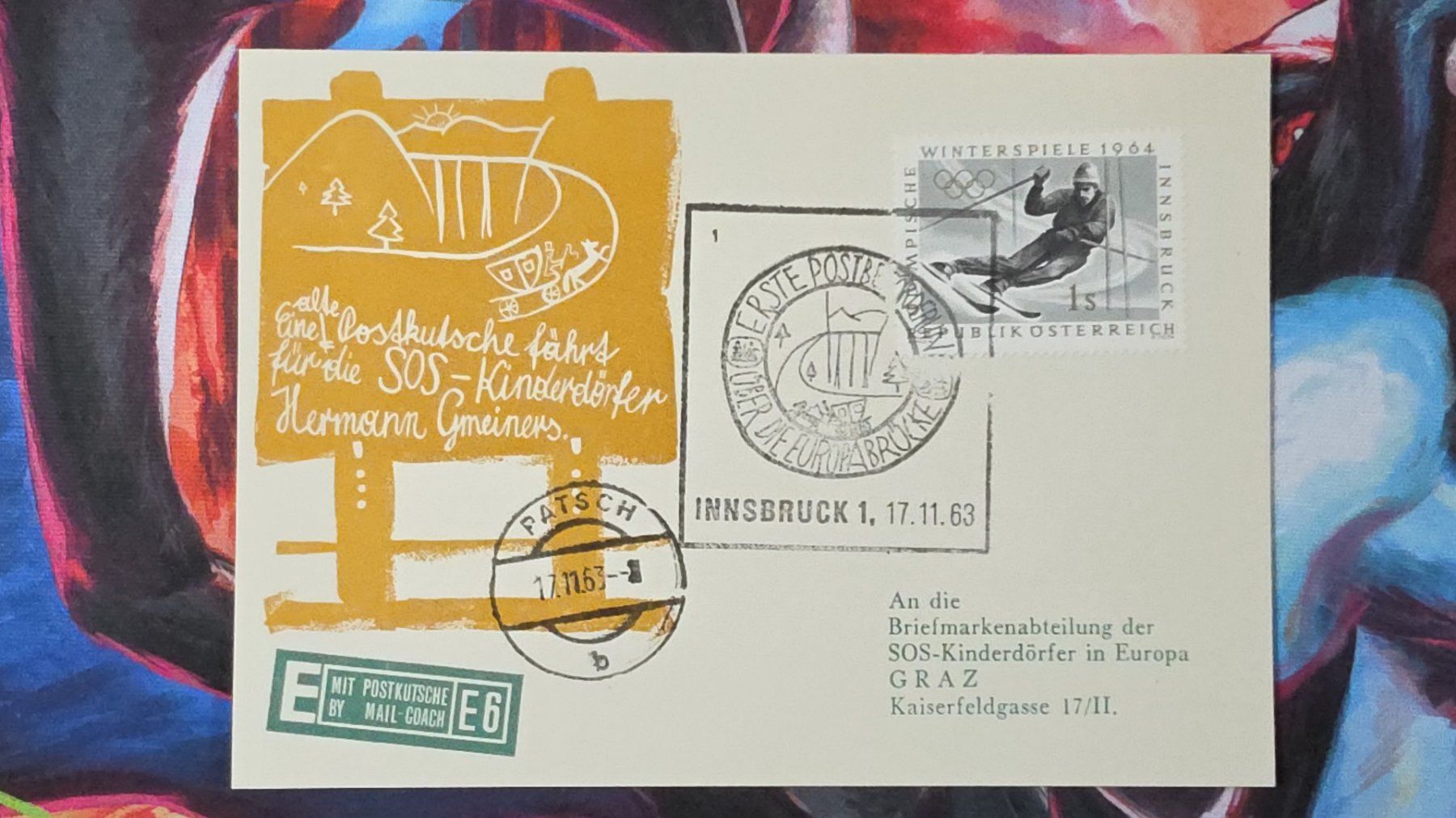 Tutti i francobolli: CL35 Carte Postale + Timbre Autriche 1963 – Usato da Cousset venduto da Patrick_Collections