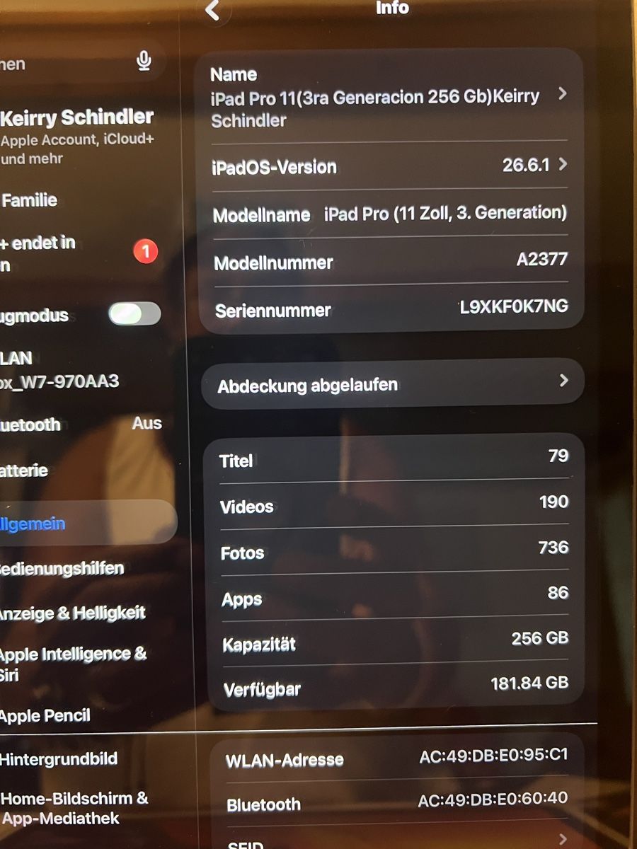 Apple Tablet PC: IPad Pro 11( 3 Generation/256 GB ) – Difettoso da Schwanden GL venduto da Die-Stille 4