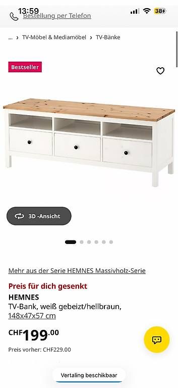 Meubles TV: Weisses TV-Möbel mit Holzplatte  – Neuf avec emballage d'origine à Neuhausen par cha_29dk 1