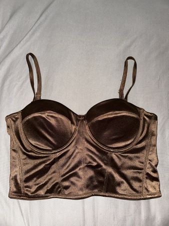 Bustier Braun satin von new yorker, ohne push up