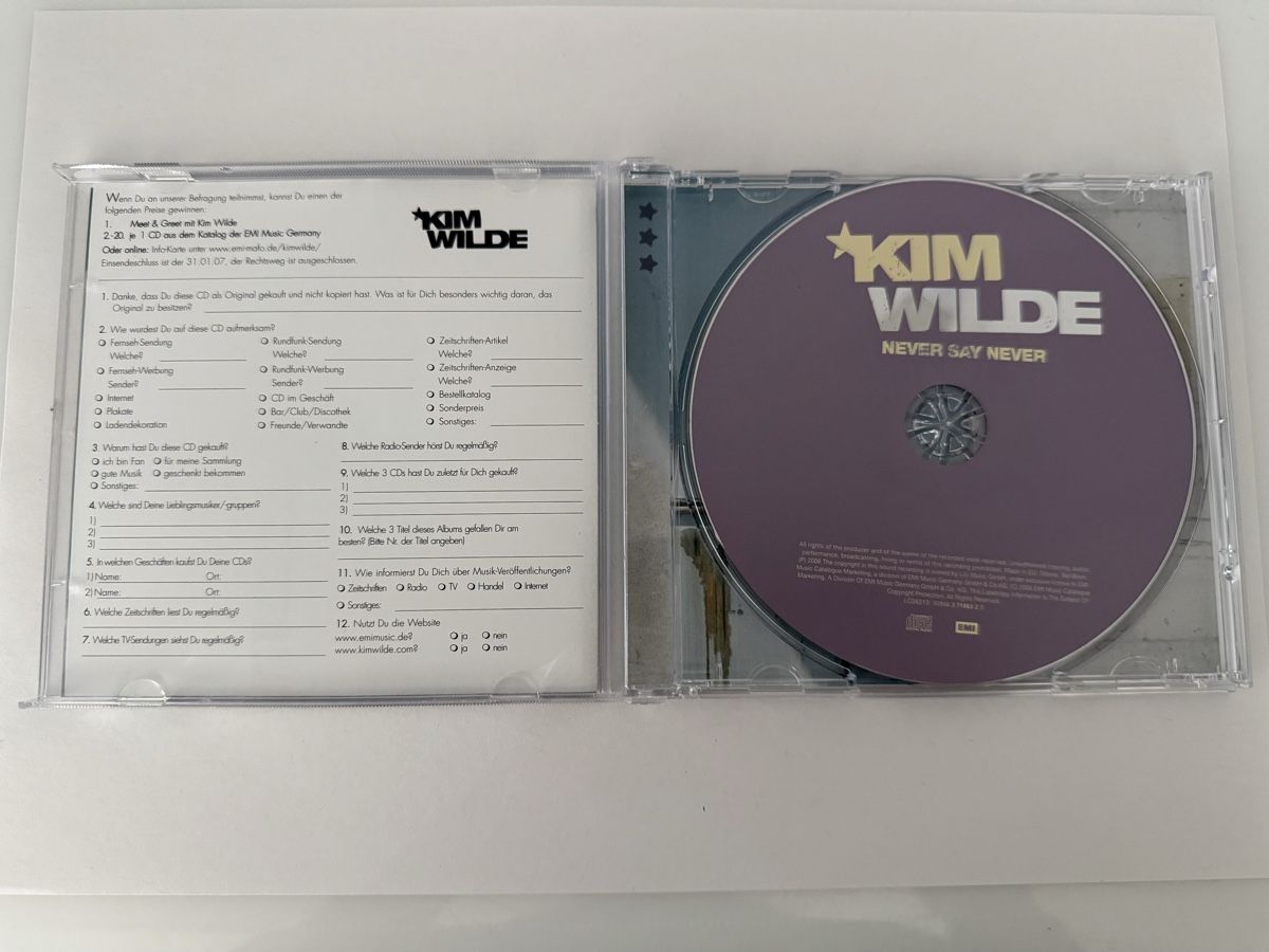 CD: Kim Wilde - Never Say Never CD Album 2006 – Usato da Oberried Brienz venduto da Chyara 2