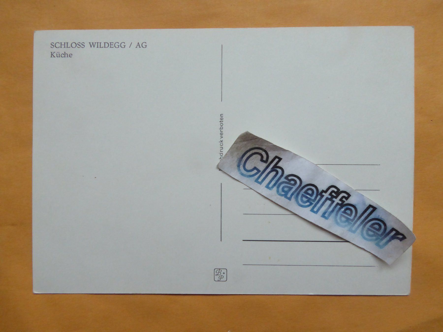 Cartoline postali: Schloss Wildegg / AG – Usato da Zürich venduto da Chaeffeler 1
