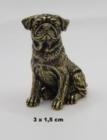 Dekorative - MOPS - Messing Figur - Dekoration - 3x1,5cm