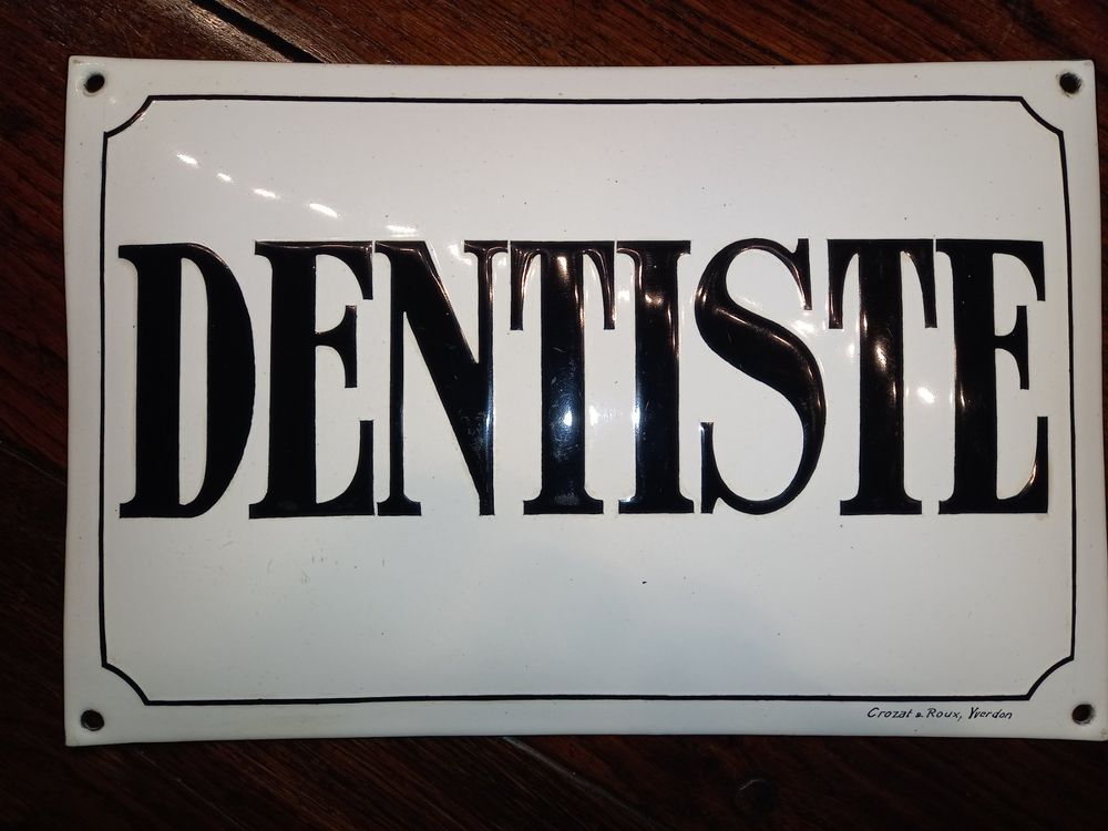 Plaque dentiste en Laiton gravé - 30 x 20 cm