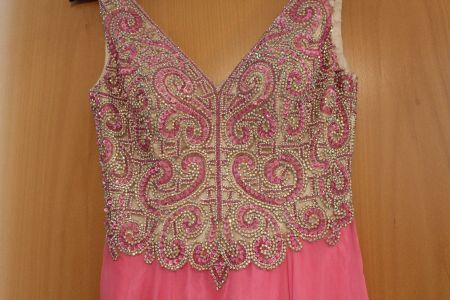 Jovani Abendkleid Glitzer, Pailletten pink Gr. 34