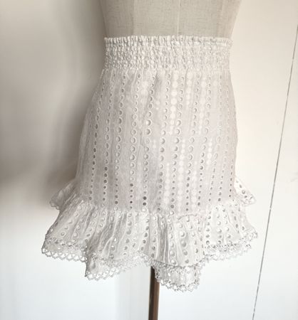Charo Ruiz Ibiza Broderie-Anglaise Minirock Weiss – Gr. XS