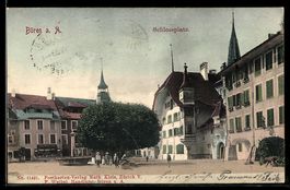 AK Büren an der Aare, Schlossplatz mit Brunnen