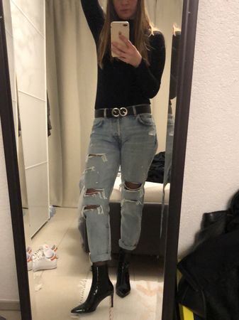 The Kooples Jeans Gr. 27 Hellblau Destroyed Boyfriend Denim