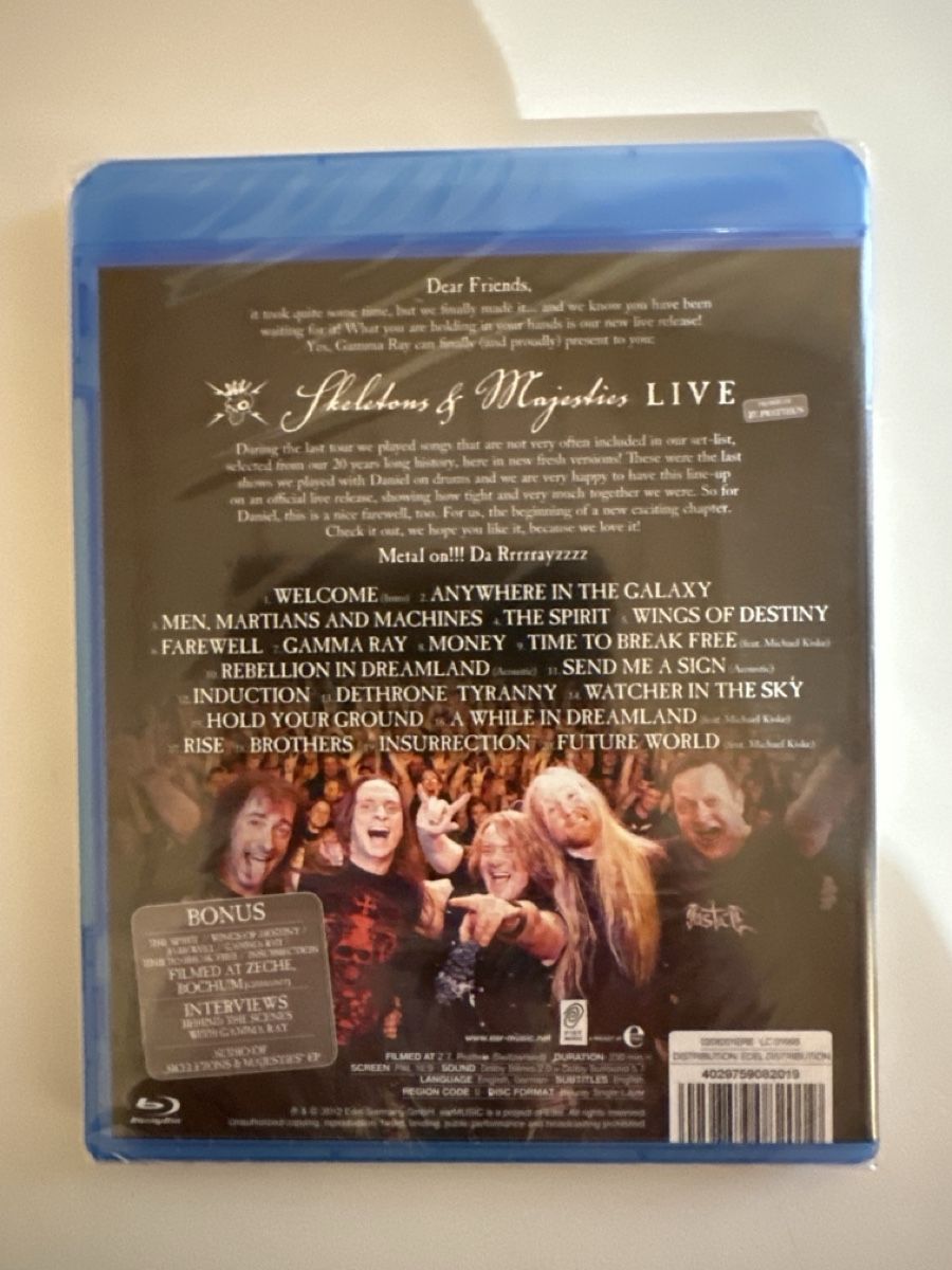 Alle DVDs: Gamma Ray - Live Skeletons & Majesties Blu-ray – Neu und originalverpackt aus Toffen von  1