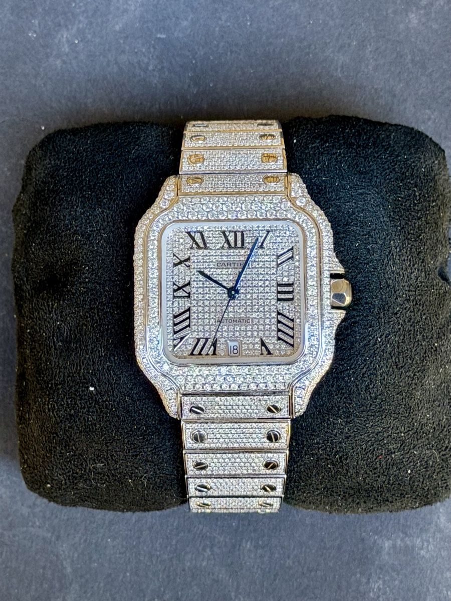 Cartier Orologi: Cartier Santos Iced Out Automatic Fullset Neu – Nuovo (secondo la descrizione) da Winterthur venduto da YSCHU 1
