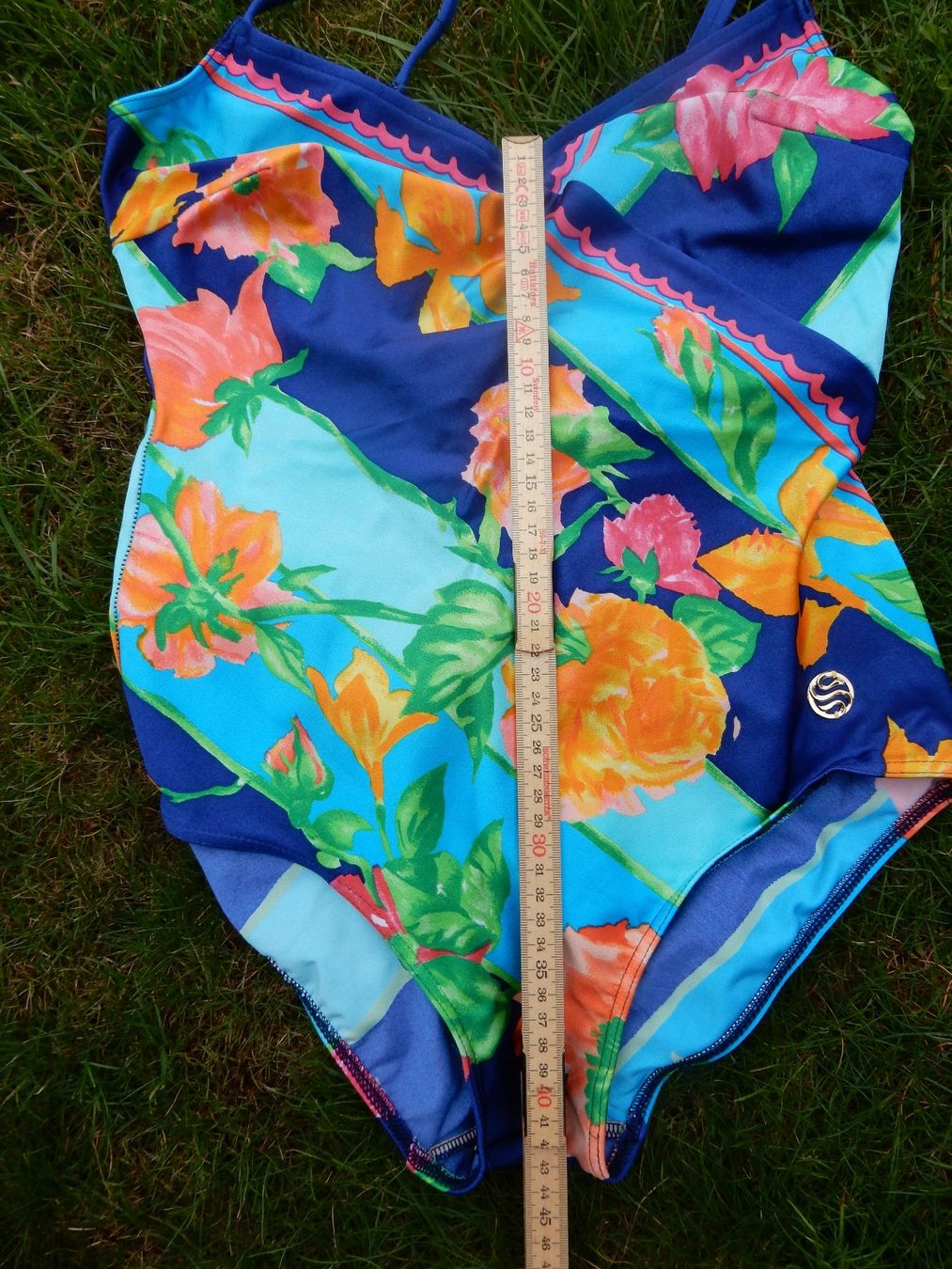 Costumi da bagno & Bikini: Badekleid Badeanzug blau türkis mit Rosen – Usato da Jona venduto da simongarden 2