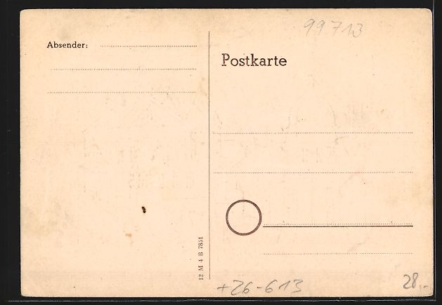Cartoline postali: Handgemalt: Straussberg i. Thür., Seitl – Usato da Berlin venduto da bartko-reher 1
