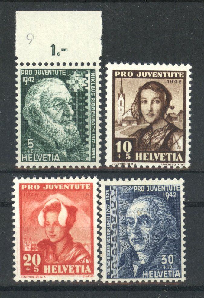 Tutti i francobolli: 1942, Pro Juventute, ohne Falz ** – Nuovo (secondo la descrizione) da Willisau venduto da Vollstempel
