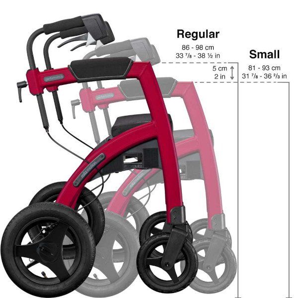 Ausili per la deambulazione: DER NEUE ROLLATOR ROLLZ PERFORMANCE IN RUBINROT – Nuovo e nell'imballaggio originale da Egg b. Zürich venduto da Santhema_AG 3