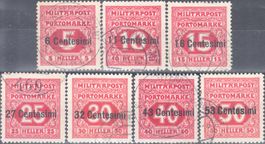 Österreich K. und K. Feldpost Italien Portomarken komplett