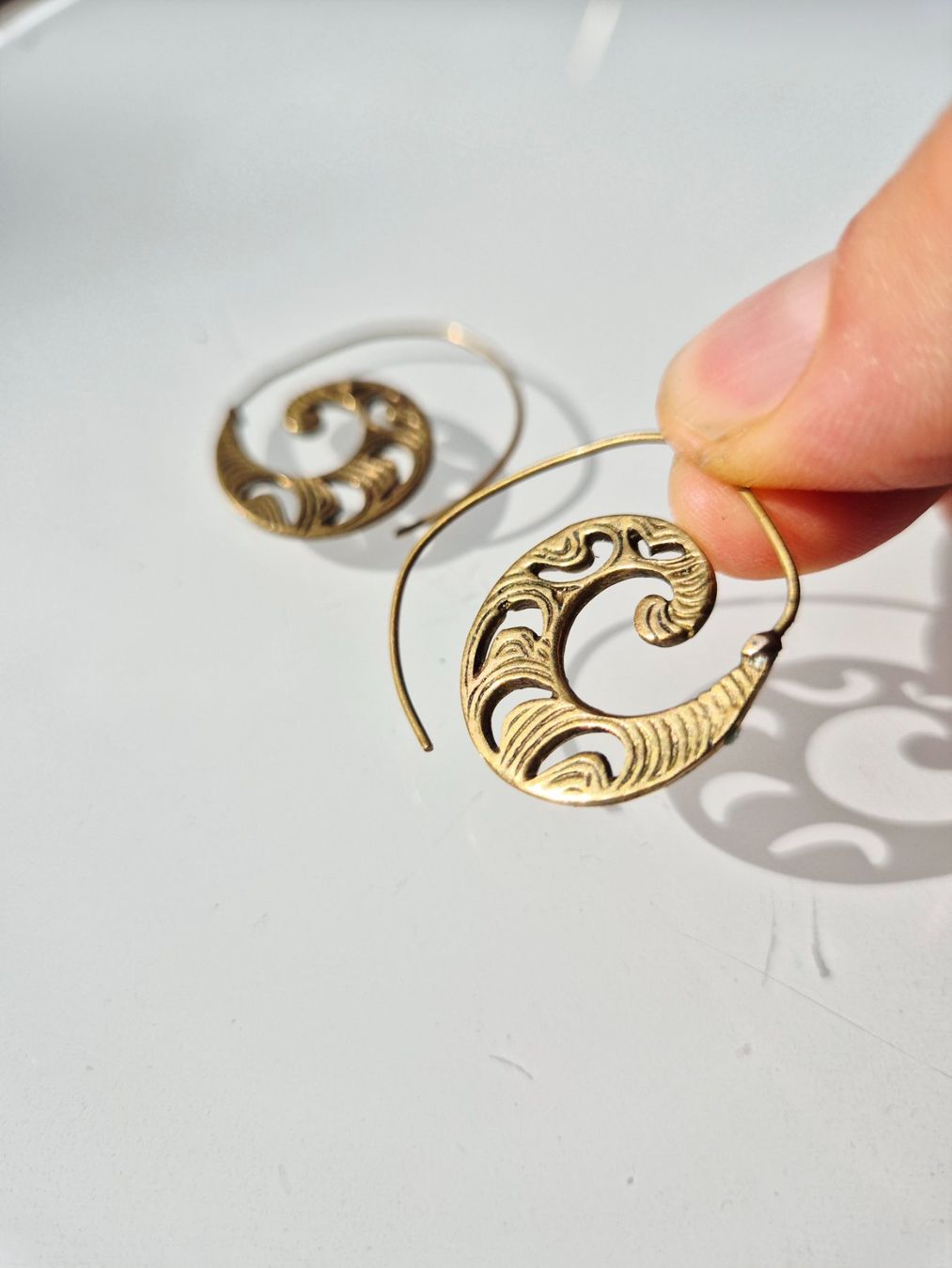 Orecchini pendenti & Orecchini a lobo: OHRRINGE RING GOLD FARBEND HANDMADE ATELIER TOP ZU RING – Usato da Elsau venduto da the-colorful-side 2