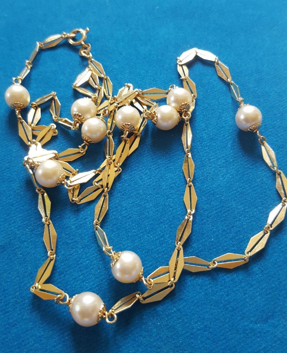 Catenine: Massiv 750 Gold Kette mit Perlen – Usato da Wald ZH venduto da Aniade 1