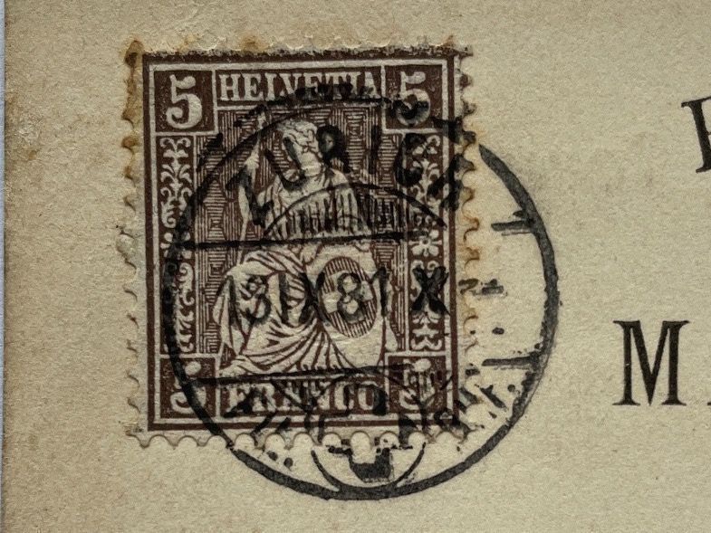 Alle Briefmarken: Antike Briefmarken Schweiz 1881 – Gebraucht aus Adligenswil von Treegarden 1