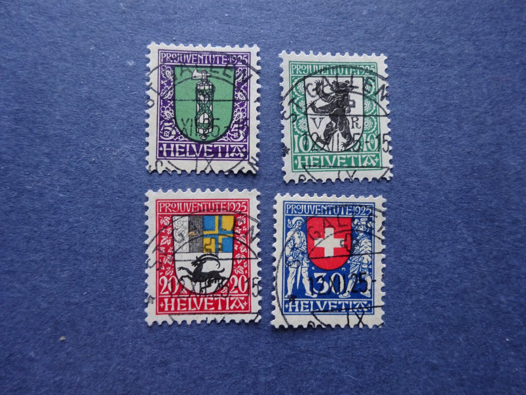 Tutti i francobolli: 1925 Pro Juventute mit einheitlichen Voll-Stempel – Usato da Appenzell-Steinegg venduto da adi1975