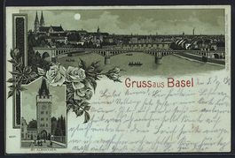 Mondschein-Lithographie Basel, St. Alban