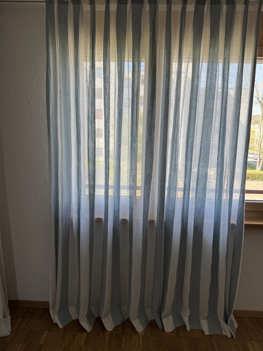 Vorhänge: Leinenvorhänge Blau Weiss Gestreift – Gebraucht aus Pfyn von ji1 2