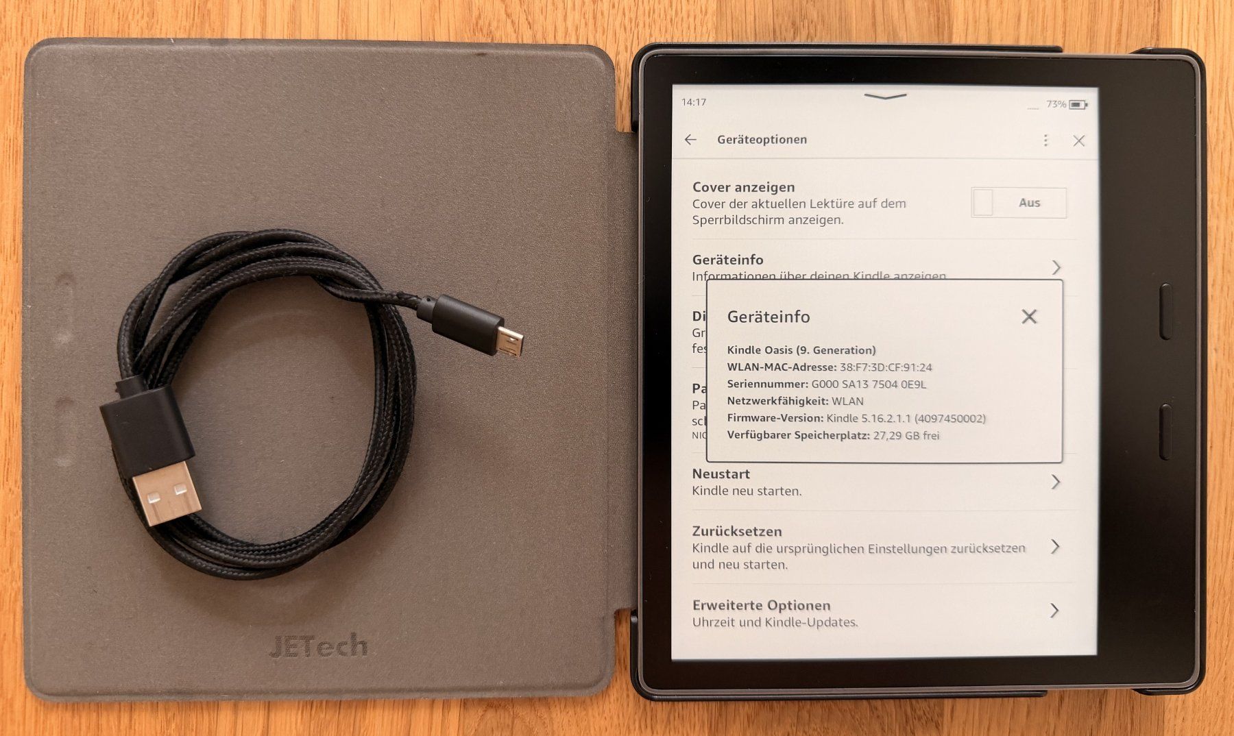 Amazon Tablet PC: Kindle Oasis 9. Generation mit Hülle – Gebraucht aus Bern von gsx-trade