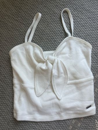 Top weiss Hollister Grösse XS Damen Rippstrick 