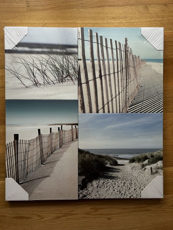 Leinwandbild 4-teilig modern Strandweg