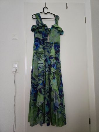 Sommerliches Maxikleid, Blau-Grün, Grösse 40, Top Zustand