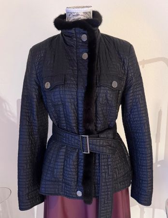 Airfeld Jacke mit echtem Pelz Grosse 38