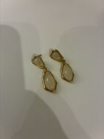 Modeschmuck Ohrhänger goldfarben mit Steinbesatz - neu