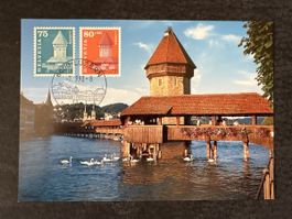 Carte postale Lucerne Kapellbrücke 1993