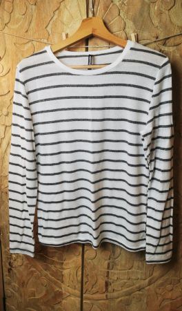 Pullover, Strickpullover, Langarmshirt, gestreift - L
