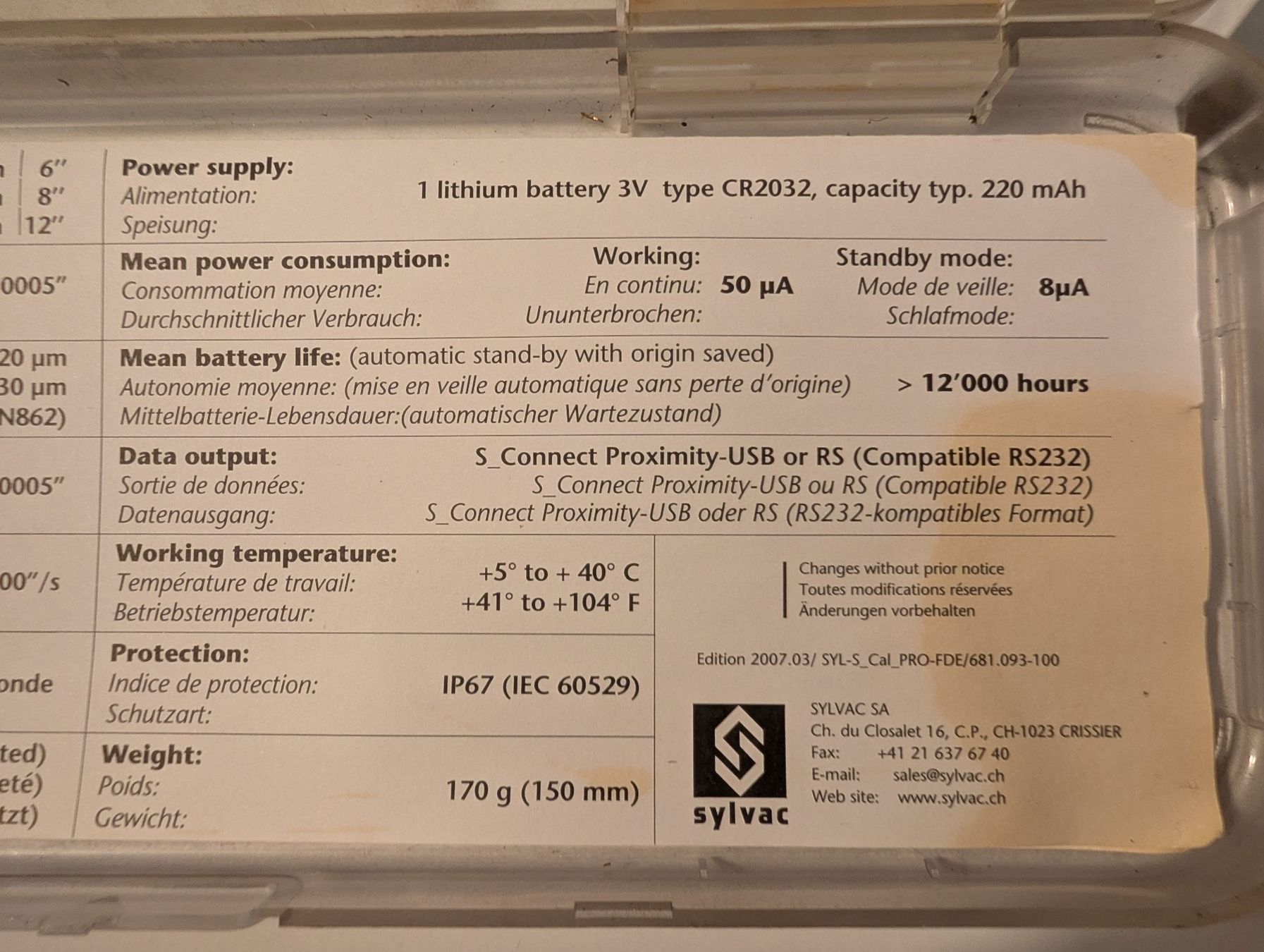 Sylvac Misurare: Schiebelehre Messschieber Sylvac Pro digital 150mm IP67 – Usato da Thun venduto da Freeduu 8