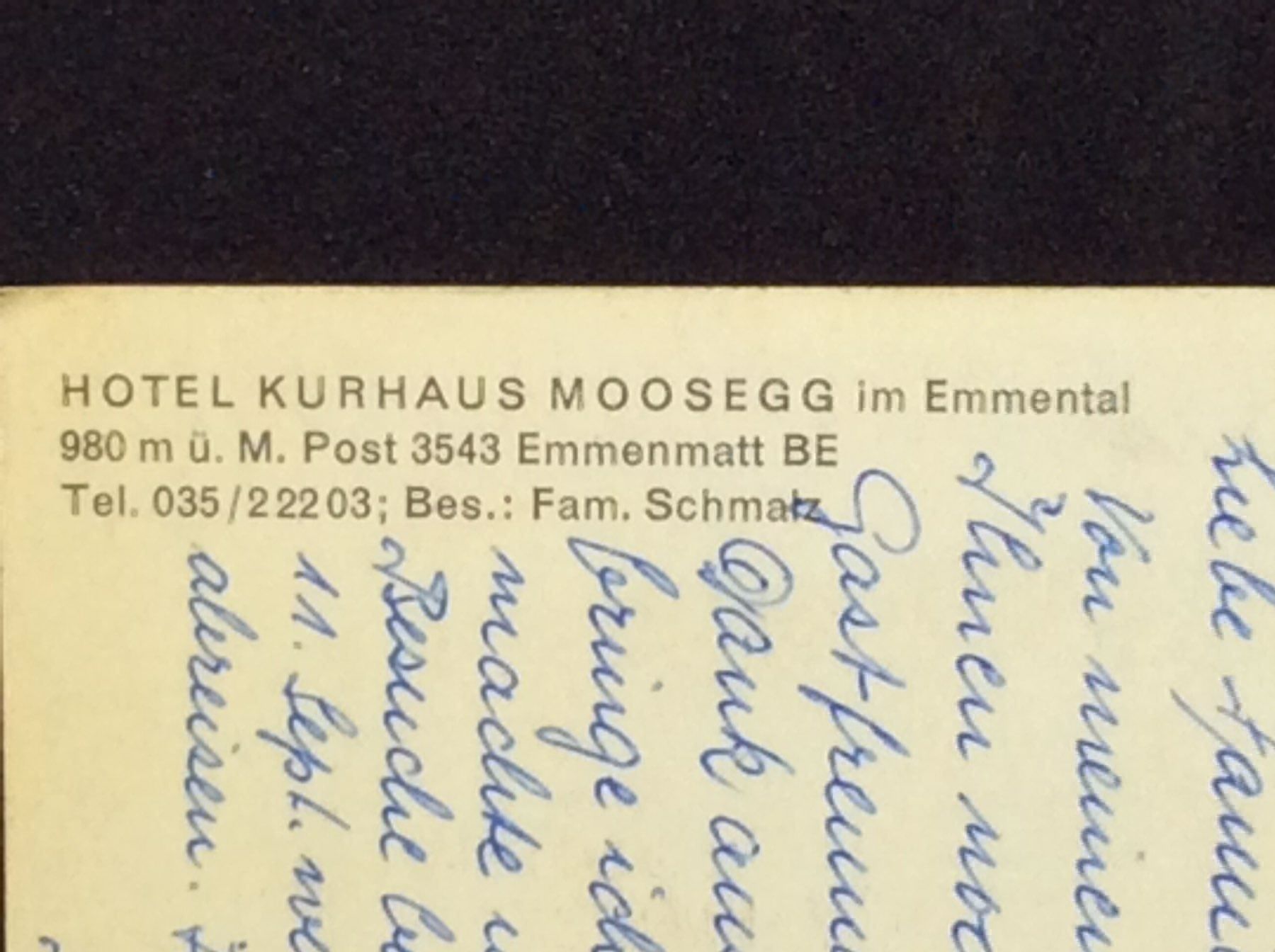 Cartes postales: Ansichtskarte: Hotel Kurhaus Moosegg, Emmental – D'occasion à Widnau par Brusi9 3