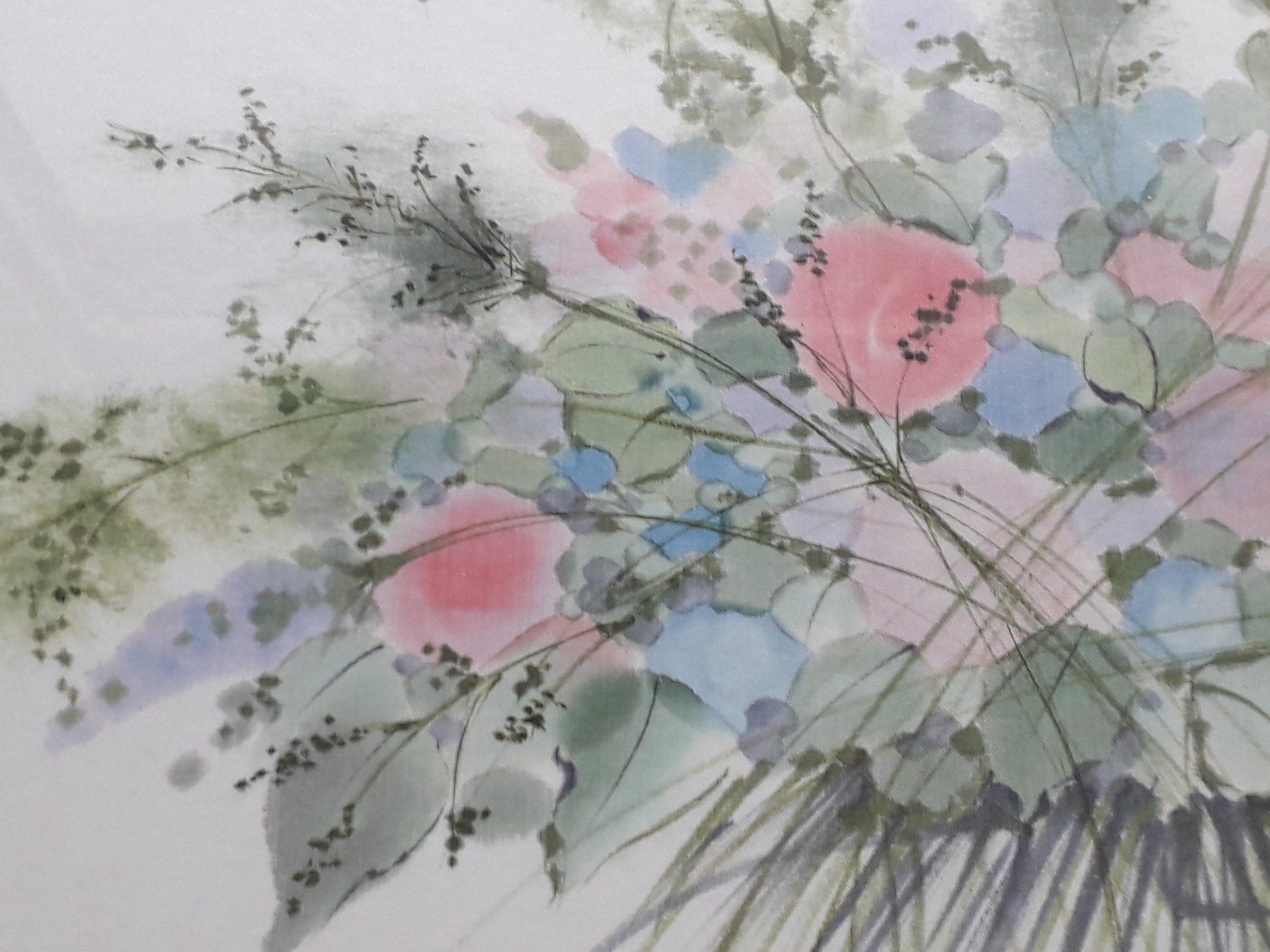 Dipinti: Blumenstrauss - Seidenmalerei – Usato da Caslano venduto da Welaberg 1