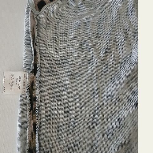 Marc Cain Top: Top  Marc Cain Strick Leo-Muster schwarz-braun Bund hellblau – Usato da Lütisburg venduto da evakr 6