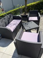 Gartenlounge Set, Polyrattan, schwarz - Ideal für Terrasse!