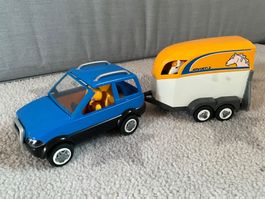Playmobil Geländewagen mit Pferdeanhänger gebraucht