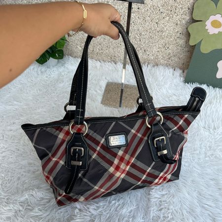 Burberry Blue Label Handtasche Kariert Schwarz Rot
174489495