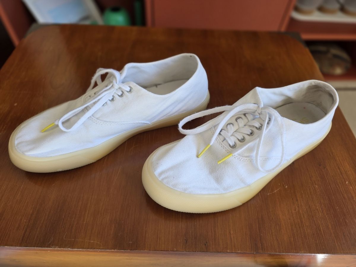 Scarpe da uomo: Sperry Top-Sider White Canvas Sneakers - Size 9 – Usato da Genève venduto da jud_xrl8 3