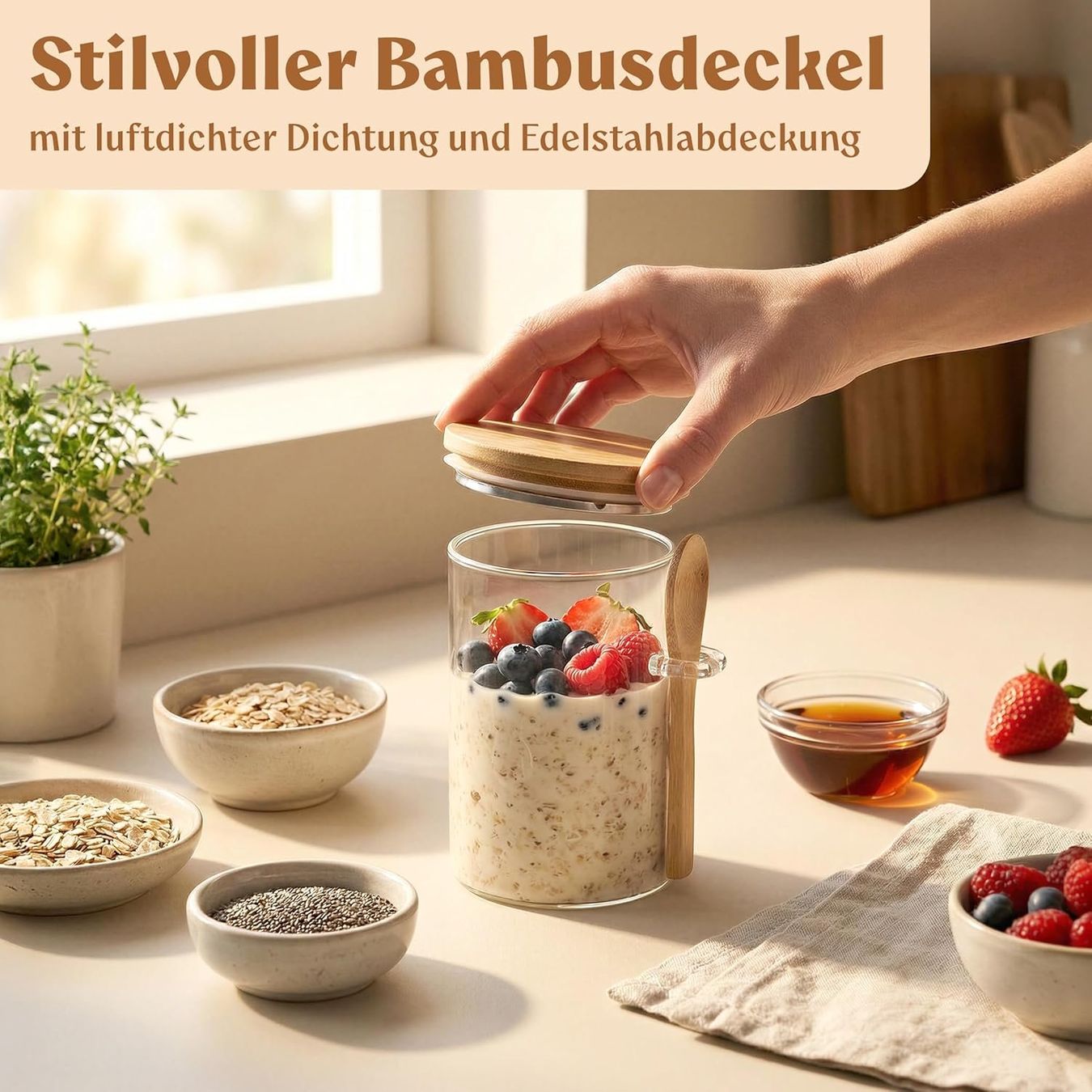 Gläser: Overnight Oats Gläser Set mit Deckeln und Löffeln – Neu und originalverpackt aus St. Gallen von sch_zsz7 2
