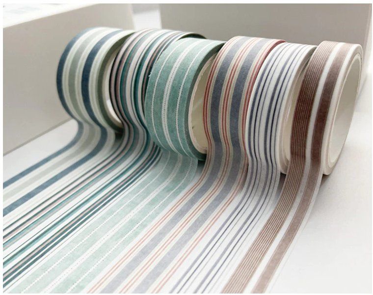 Sticker: Washi Tape 6er Set blau/minth "stripe" – Nuovo e nell'imballaggio originale da Löhningen venduto da Fourbi18 1